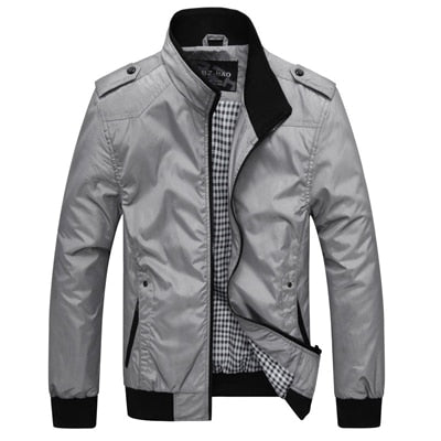 Mens Jackets Spring Autumn Casual Coats Stand Collar Slim Jackets Male Bomber Jackets 4XL