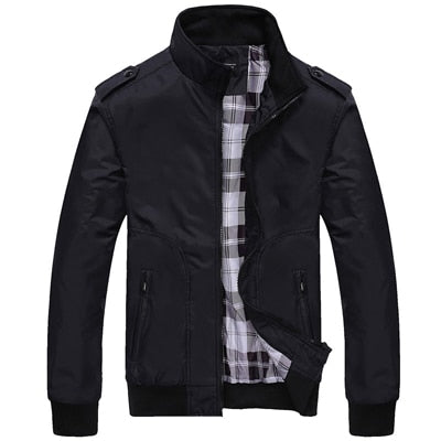 Mens Jackets Spring Autumn Casual Coats Stand Collar Slim Jackets Male Bomber Jackets 4XL