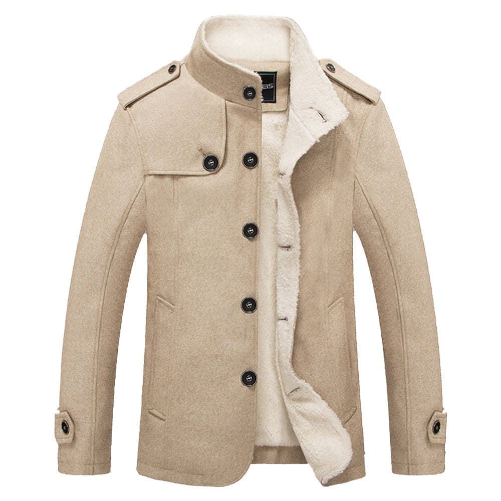 Epaulet Faux Shearling Single Breasted Jacket