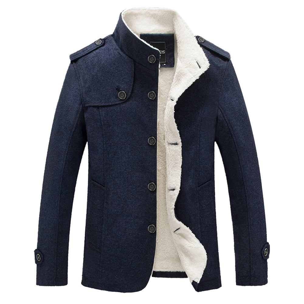 Epaulet Faux Shearling Single Breasted Jacket