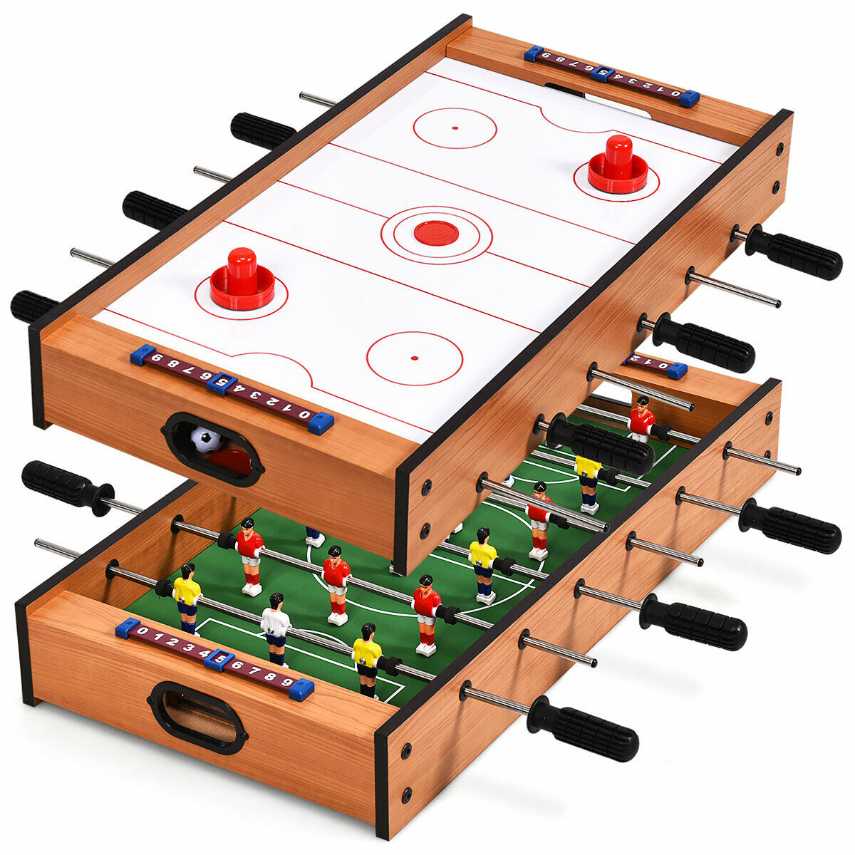 2 in 1 Tabletop Game Set for Air Hockey and Table Football