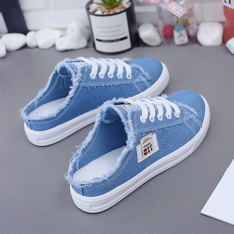 New 2019 Spring Summer Women Canvas Shoes flat sneakers women casual shoes low upper lace up white shoes