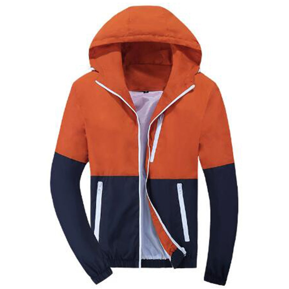 Patchwork Hoodies Men Zipper Sweatshirts Windbreaker Autumn Spring Sportswear Slim Male Hip Hop Tracksuit