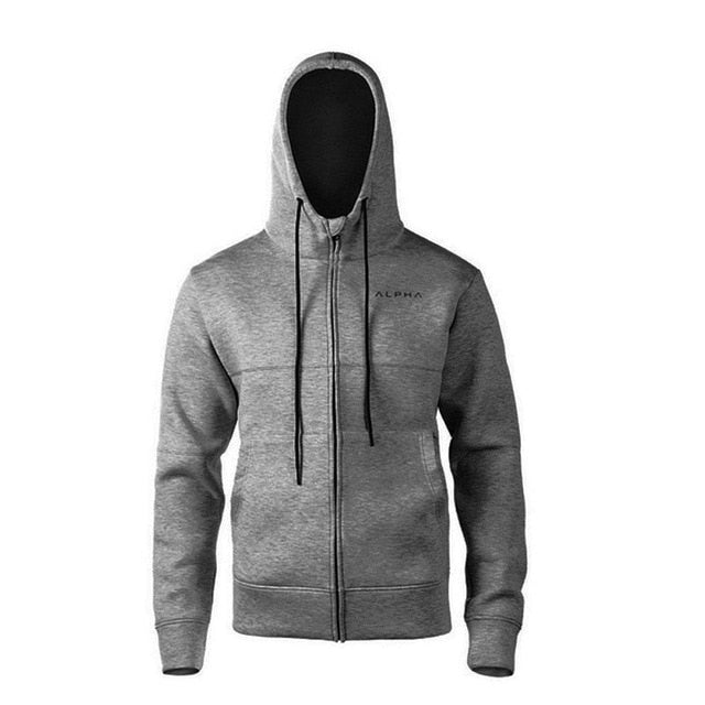 Mens Hoodies Fashion Alpha Brand Hoody Cotton Long Sleeves SweatShirt Zipper Cardigan Style Hoody Male Casual Sweatshirt