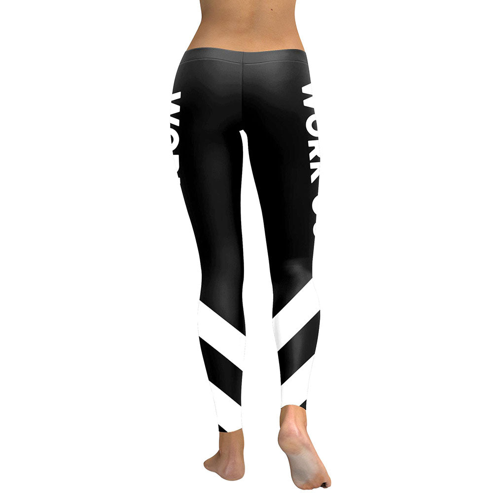 Slim New Striped 2018 Women Leggings Workout Digital Print Fitness High Waist Leggin Black White Patchwork Legging Pant