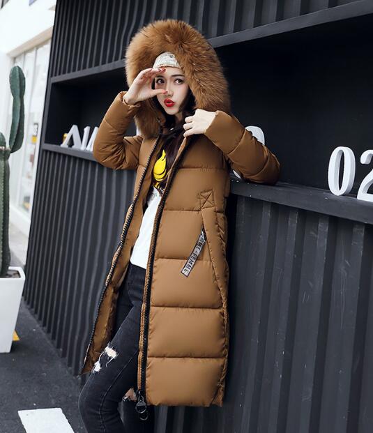 New Winter Jacket Women Large Fur Collar Padded Cotton Warm Jacket Winter Coat Women Parka Casacos de inverno feminino