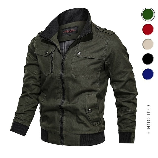 Military Jacket Men Spring Autumn Cotton Windbreaker Pilot Coat Army Men's Bomber Jackets Cargo Flight Jacket Male Clothes