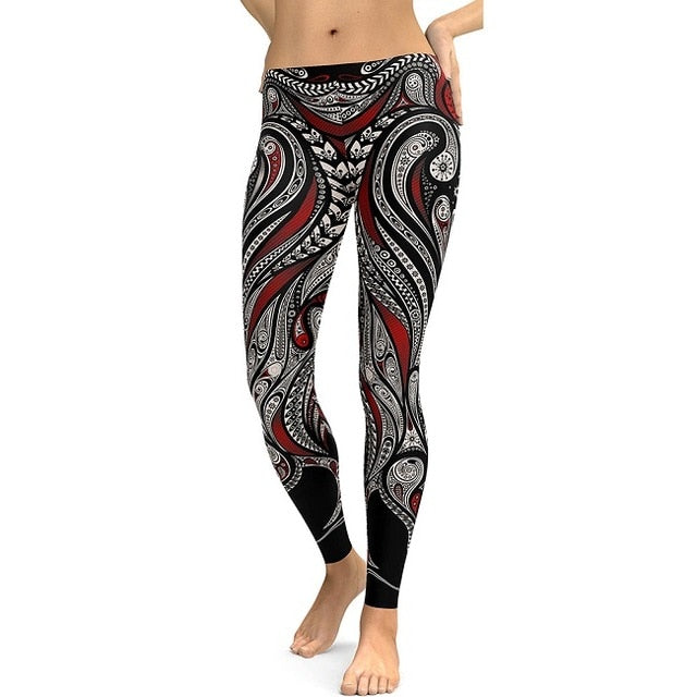 Women Leggings Mandala Flower 3D Digital Printing Pants