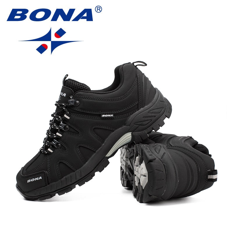 BONA Classics Style Men Hiking Shoes Lace Up Men Sport Shoes Outdoor Jogging Trekking Sneakers