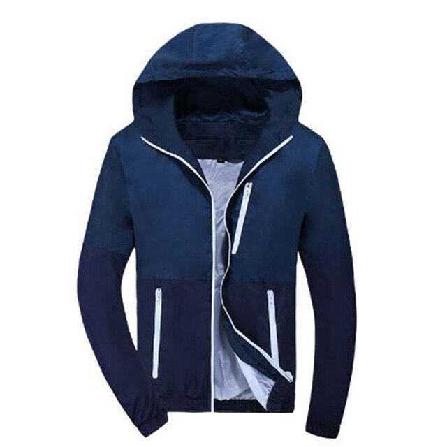 Patchwork Hoodies Men Zipper Sweatshirts Windbreaker Autumn Spring Sportswear Slim Male Hip Hop Tracksuit