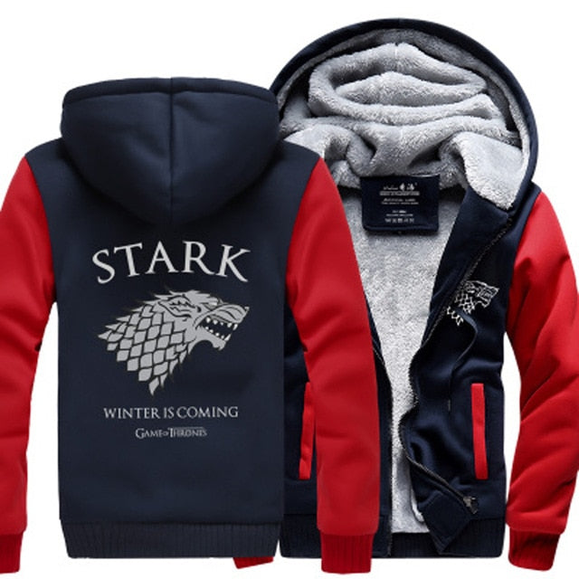 Fleece Thicken Sweatshirt Men Brand High Quality Jackets Coat Men's Sweatshirt Game of Thrones House