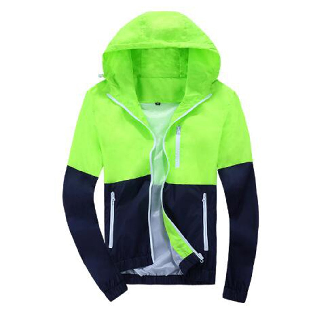 Patchwork Hoodies Men Zipper Sweatshirts Windbreaker Autumn Spring Sportswear Slim Male Hip Hop Tracksuit