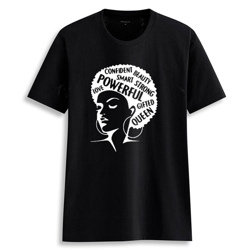 Afro Lady Shirt Women Feminist Tee Girl Power Ladycasual  Tshirt Summer