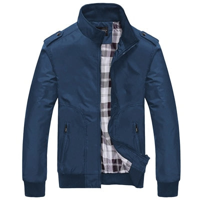 Mens Jackets Spring Autumn Casual Coats Stand Collar Slim Jackets Male Bomber Jackets 4XL