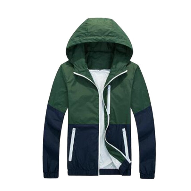 Patchwork Hoodies Men Zipper Sweatshirts Windbreaker Autumn Spring Sportswear Slim Male Hip Hop Tracksuit