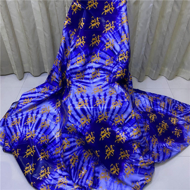 4yards New arrival Stone african Bazin riche fabric with beads embroidery lace / bazin riche dress material Nigerian