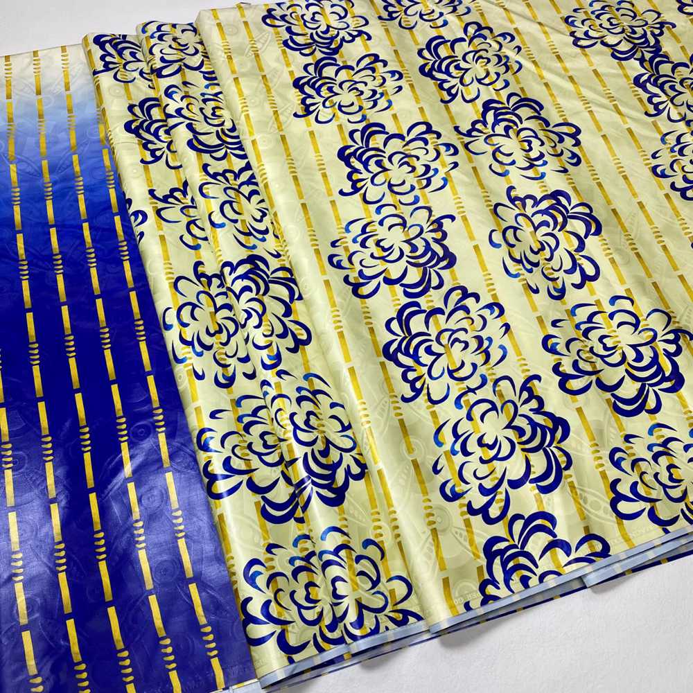 2022 Best Bazin Riche Fabric 4 meter/piece Austria Quality Guinea Brocade Garment Fabric 100% Cotton Glitter Smooth