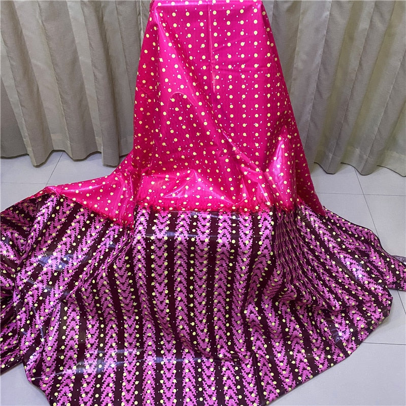 4yards New arrival Stone african Bazin riche fabric with beads embroidery lace / bazin riche dress material Nigerian