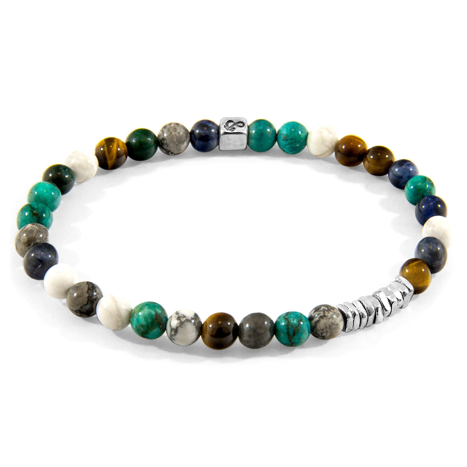 Multicoloured Multi-Gem Atrato Silver and Stone Bracelet