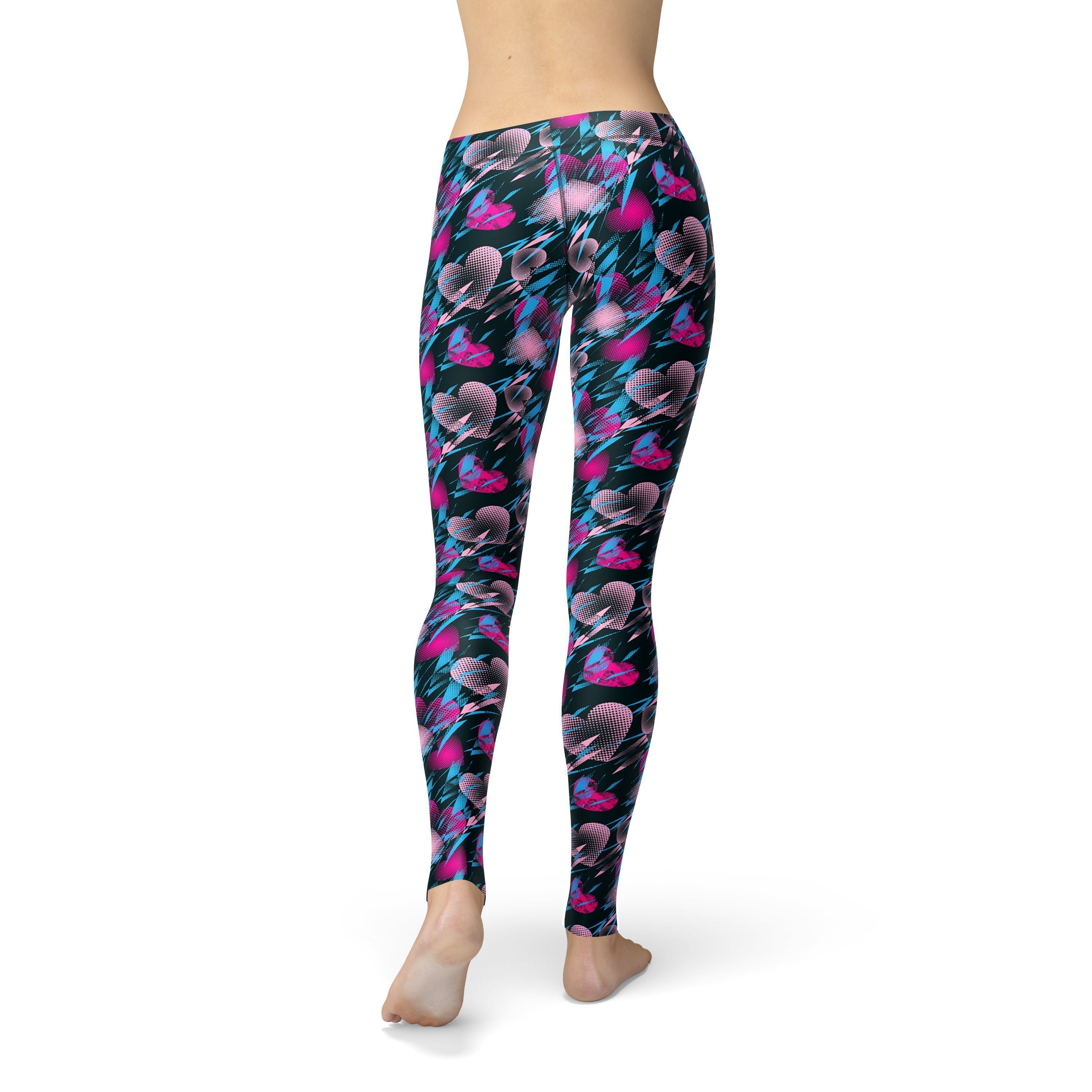 Avery Blue Pink Hearts Leggings